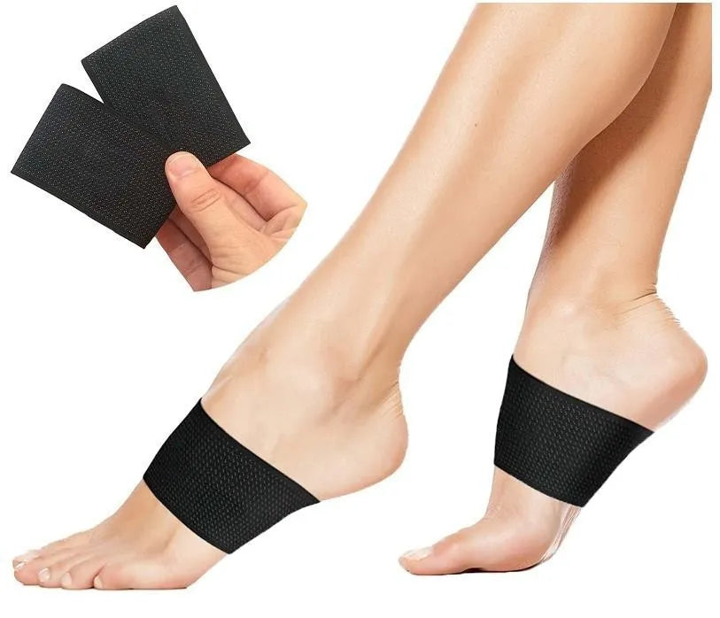 Elastic arch support foot bandage in heart-style and ordinary designs with PU construction