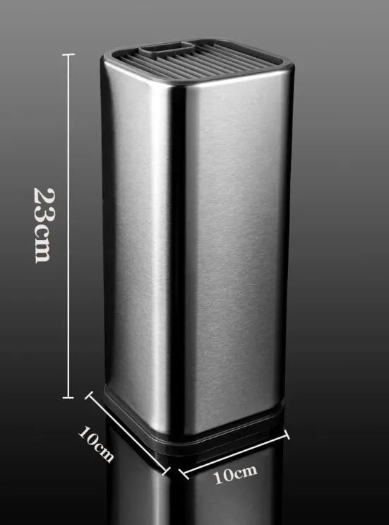 Black and white multifunctional kitchen knife holder with storage bucket and detachable draining base