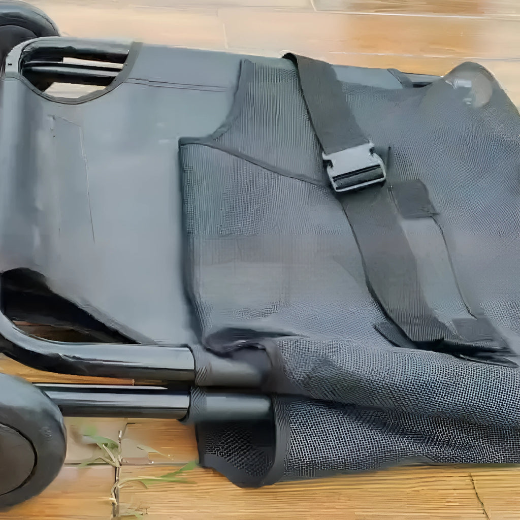 Black foldable aluminium alloy pet stretcher for emergency animal transport