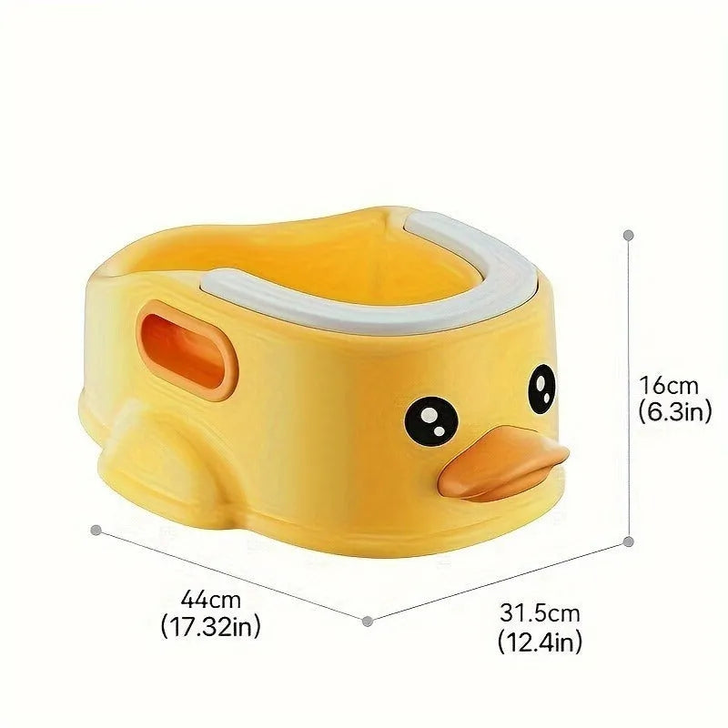 Blue PVC duck-shaped pet bathtub for washing dogs and cats on a plain background