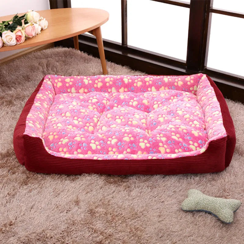 Soft plush pet dog bed with sofa kennel design and three-sided bolsters for small dogs and cats