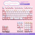Sweet Cotton Candy colour mechanical keyboard keycap set showing 112 or 120 key options