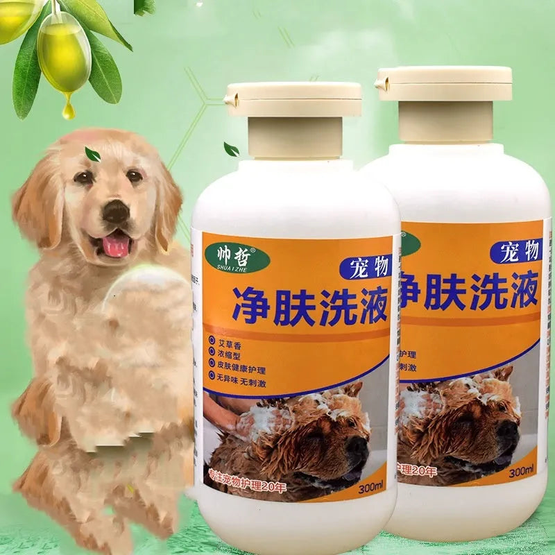 300ml bottle of pet grooming lotion for dogs and cats with cleansing and deodorising formula