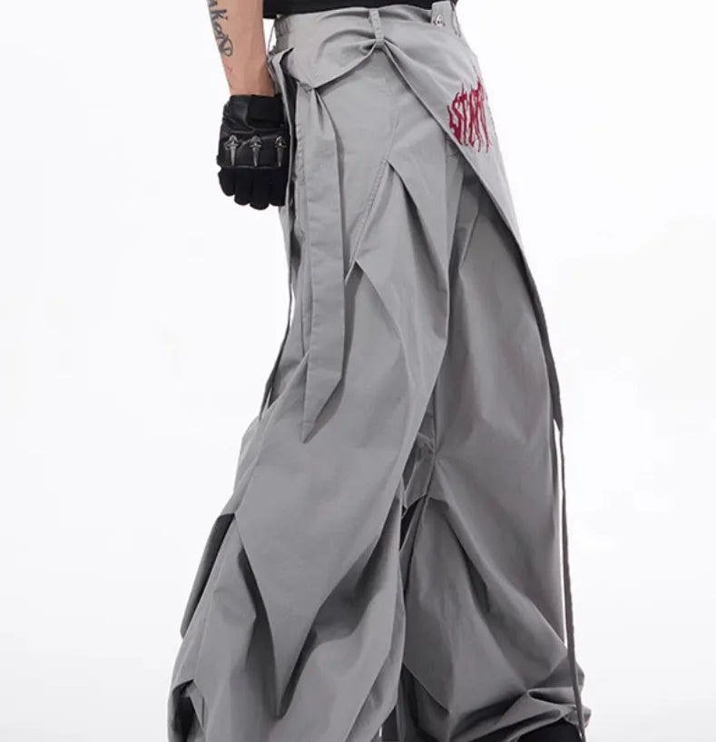 Boys wide-leg summer trousers in refined Korean style solid colours black and grey