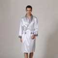 Men's lightweight summer bathrobe in rayon polyester fabric, shown in multiple colour options.