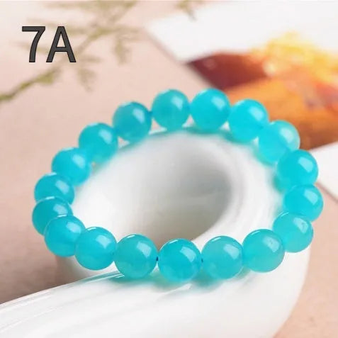 Natural amazonite scattered beads bracelet with ice colour tones and polished surface