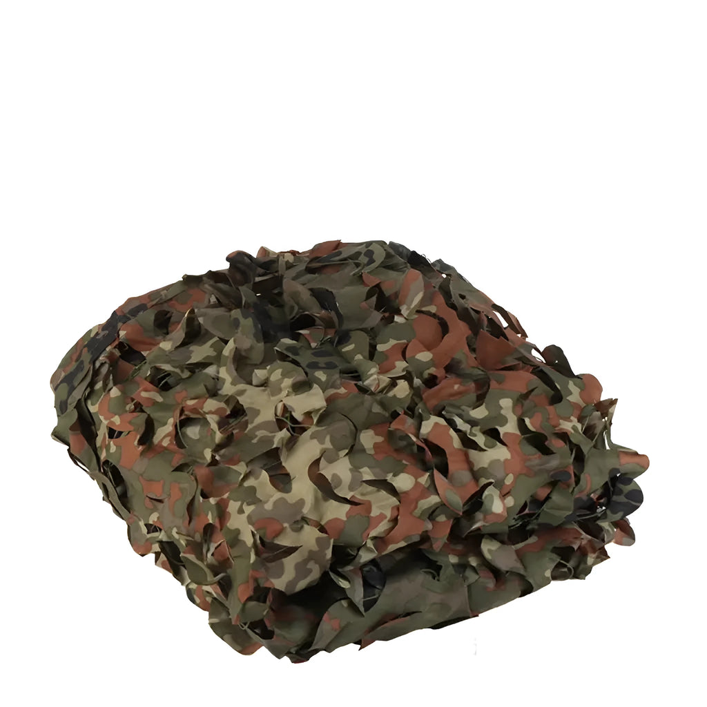 Green camouflage net set with multiple pattern options for military camp concealment and outdoor sun protection