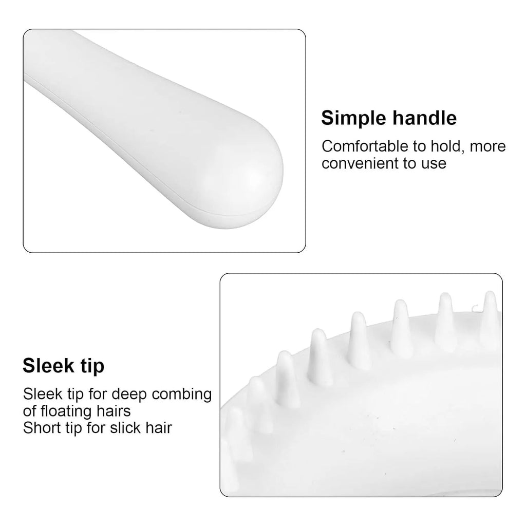 Blue and white double-sided pet grooming brush with ergonomic handle for cats and dogs