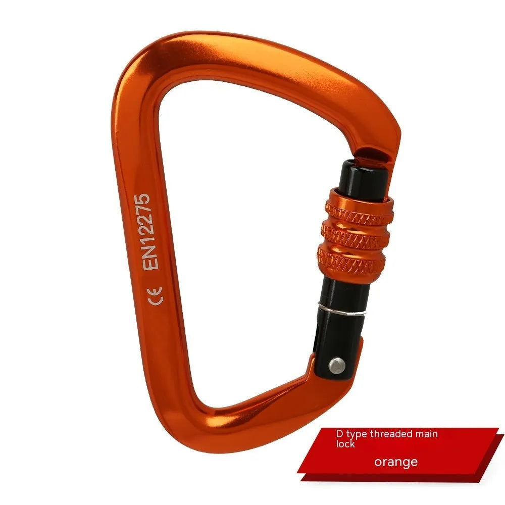 D-type rock climbing safety lock in multiple colour options for mountaineering