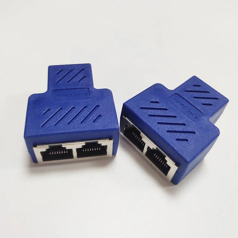 RJ45 network cable splitter tee adapter in multiple colours for Ethernet distribution