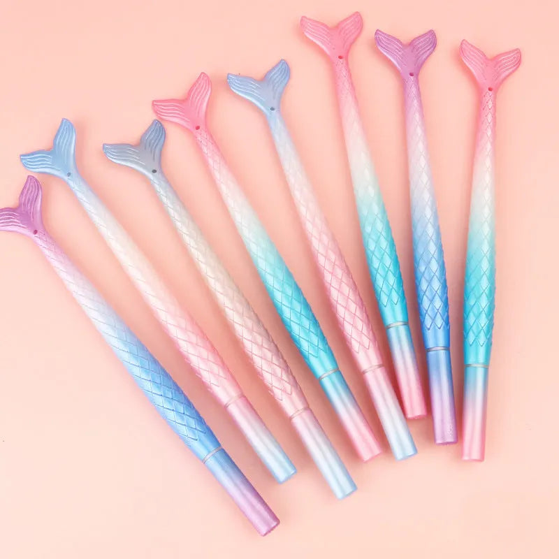Mermaid cartoon design gel pen with 0.38mm needle-point tip on plastic casing
