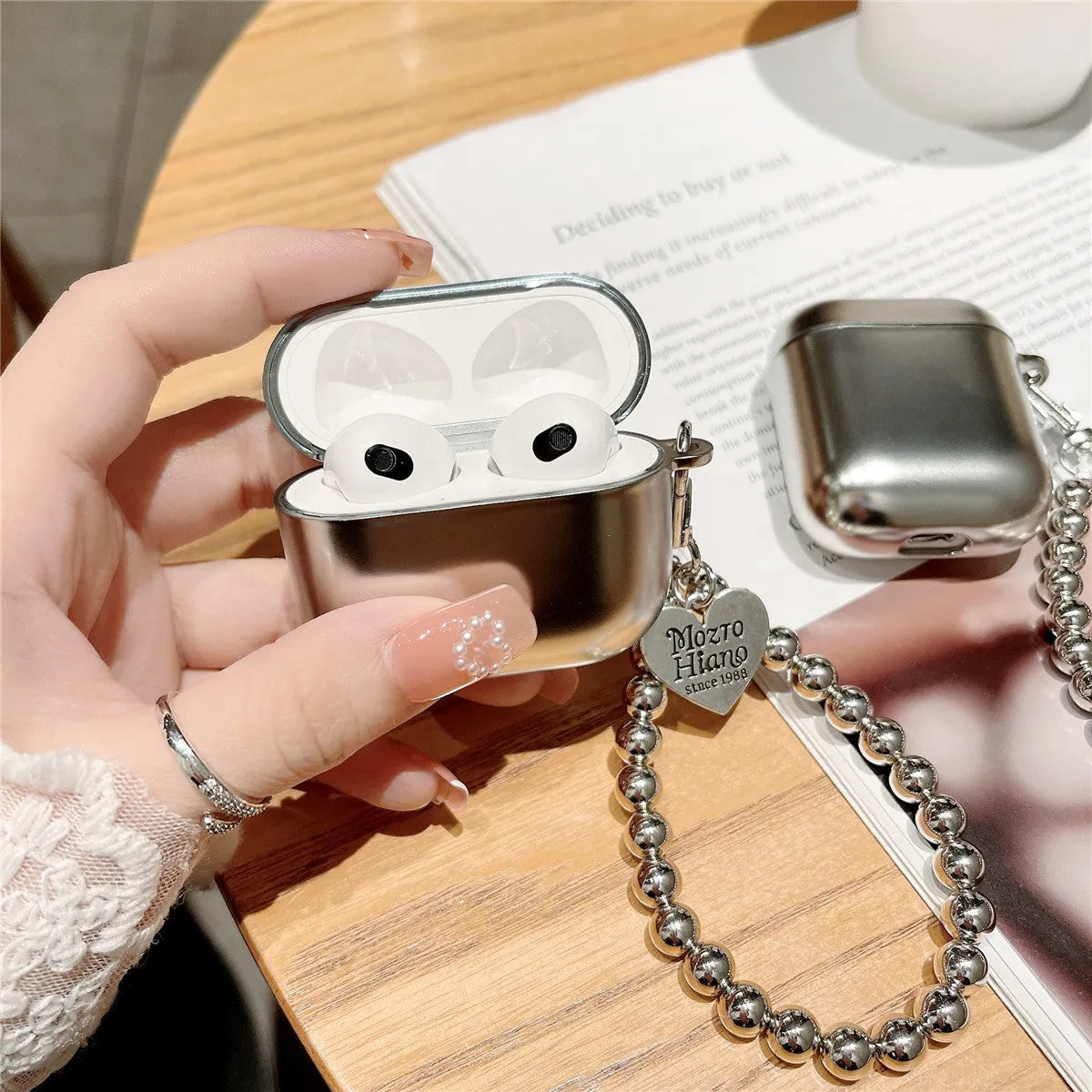 Matte plating TPU protective case for Apple AirPods, shown in a universal design.