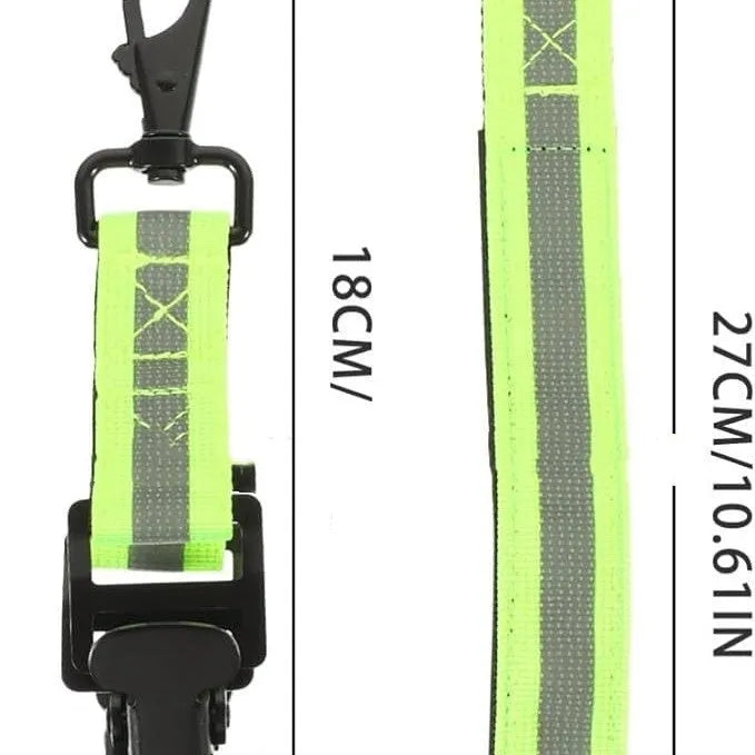 Fluorescent green fireman gloves safety clamp with reflective metal buckle and nylon lining