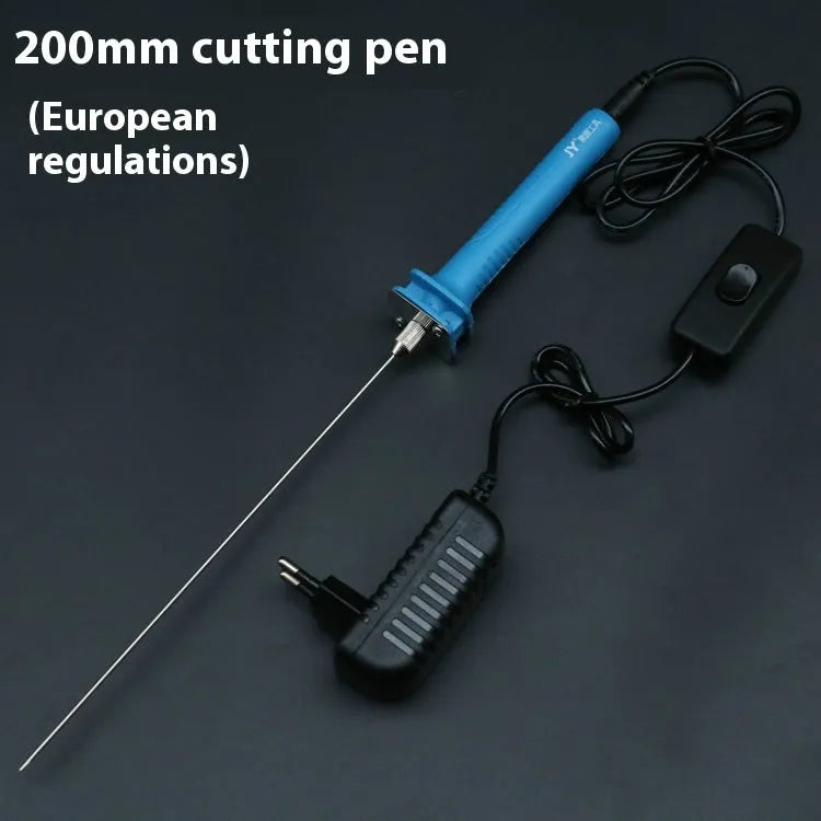 Blue electric heating cutter pen with plastic handle for cutting foam board and polystyrene materials