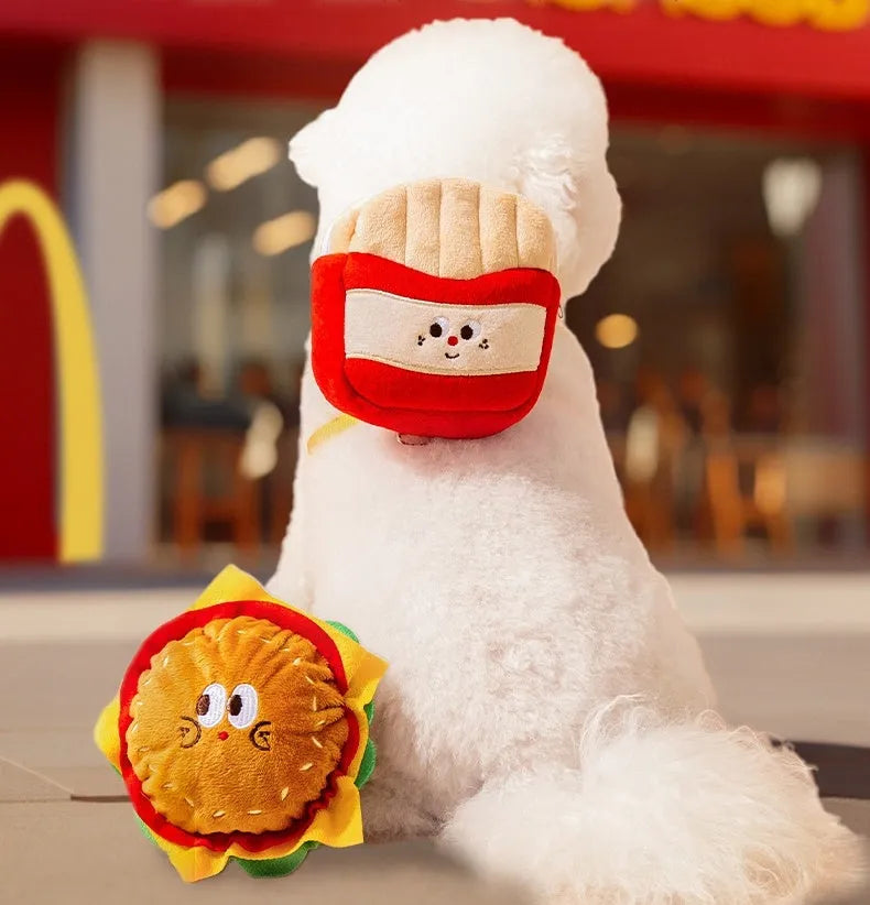 Cartoon hamburger design adjustable escape-proof vest leash for a dog