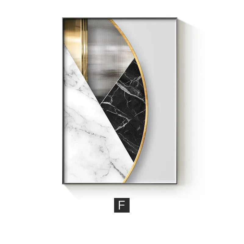 Abstract geometric design printed on a canvas wall painting poster.