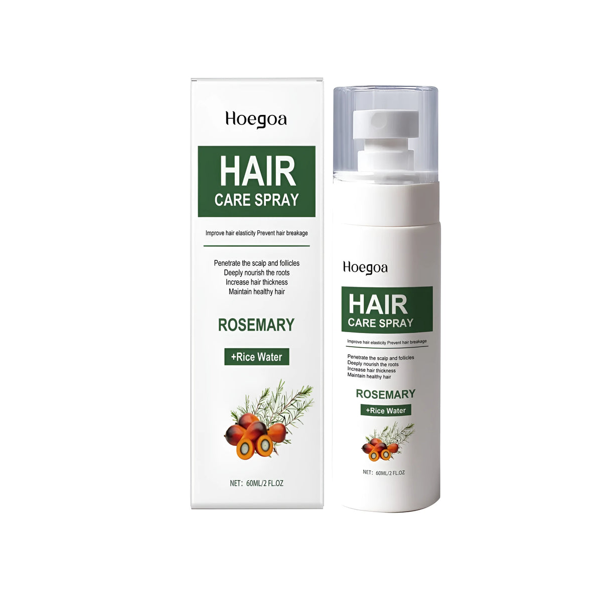 60ml bottle of rosemary hair care spray with essential oils