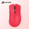 Attack Shark wireless Bluetooth mouse in black, white and red colours with three connection modes