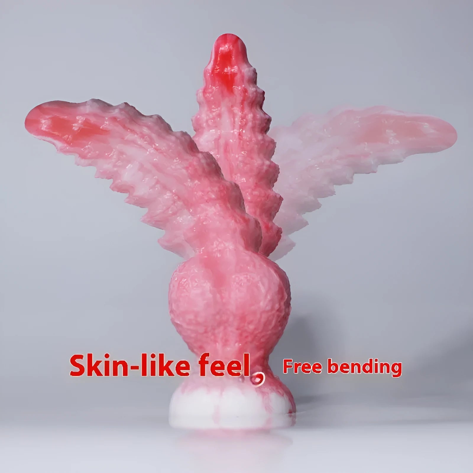 Pink platinum silicone women's masturbation device with shaped penis design