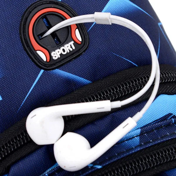 Oxford cloth men's crossbody sling bag with earphone hole and zipper closure