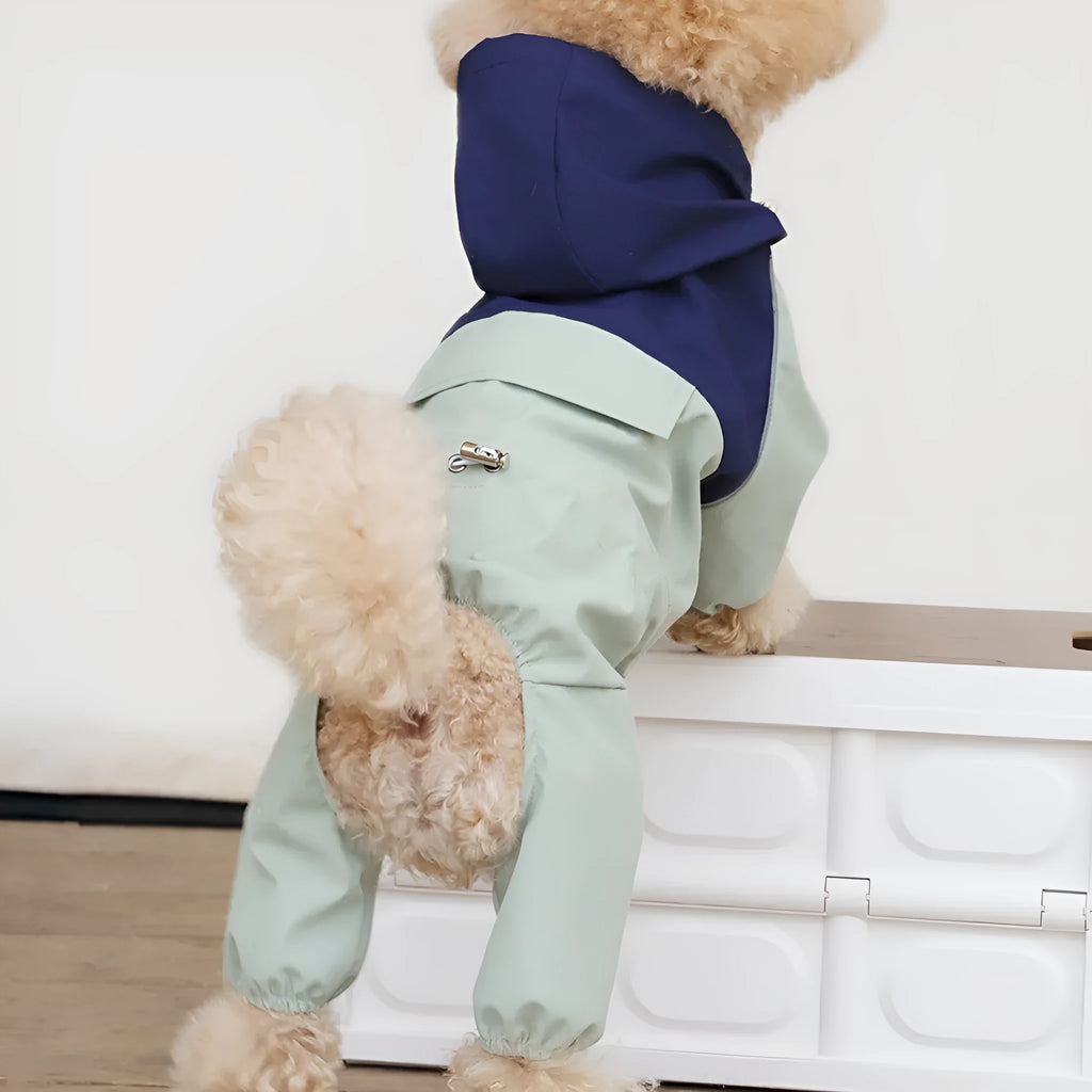 British style waterproof and dustproof dog shell jacket for small medium pets in polyester material