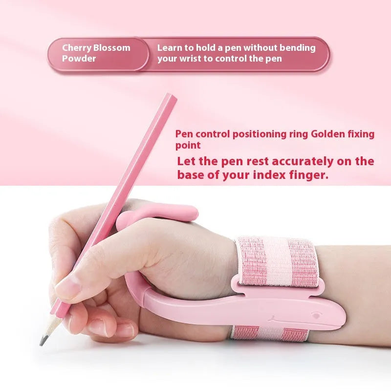 Blue anti-hook wrist brace pen control corrector for children's writing posture