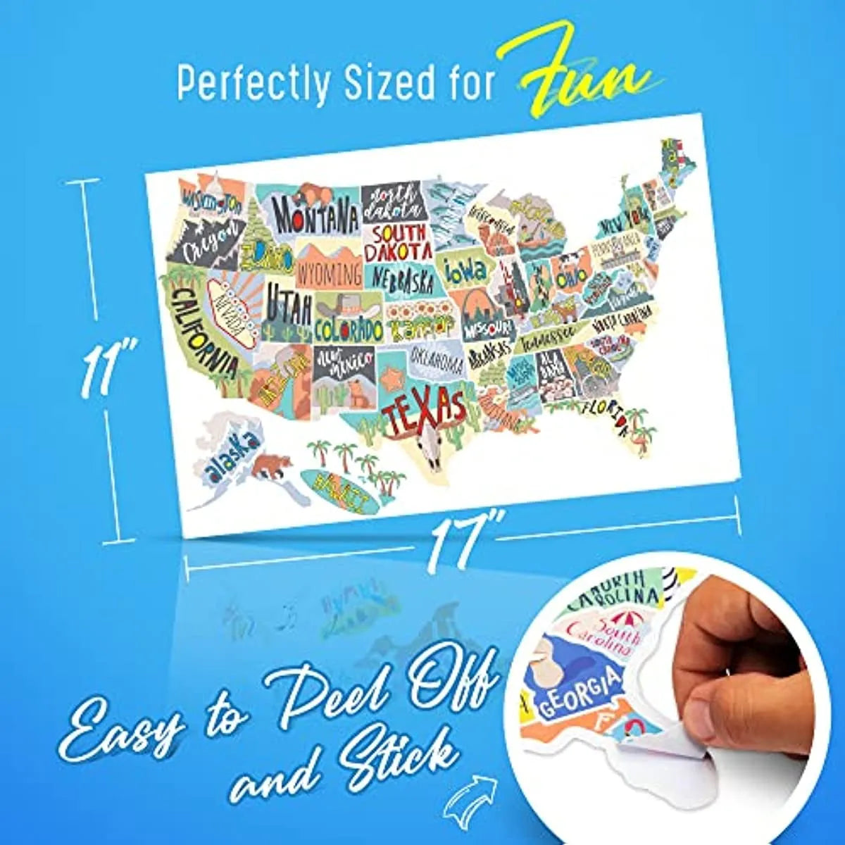 Travel sticker set with world map for suitcase and car body decoration