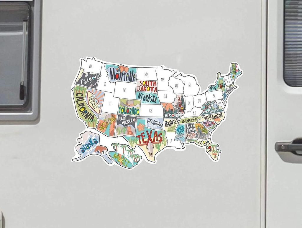 Travel sticker set with world map for suitcase and car body decoration