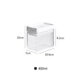Transparent plastic storage tank for whole grains with 400ml capacity and Japanese design