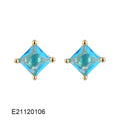 Gold-plated drop-shaped zircon earrings in candy colours with pear-shaped outline