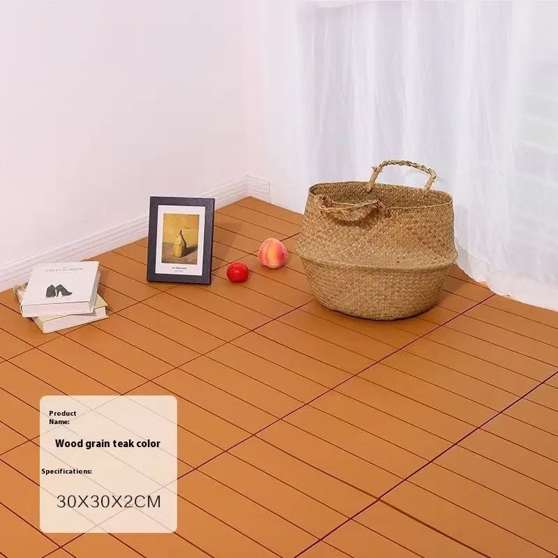 300x300mm plastic flooring tile with wood grain finish and non-slip wear-resistant surface