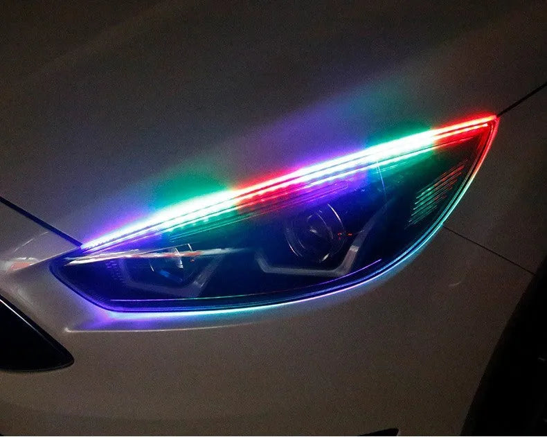 Universal LED daytime running lights for General Motors vehicles with remote control and RGB colour options