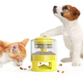 Square ABS dog food feeder toy with four leakage channels, anti-slip pads and suction cups, 171 x 171 x 186 mm