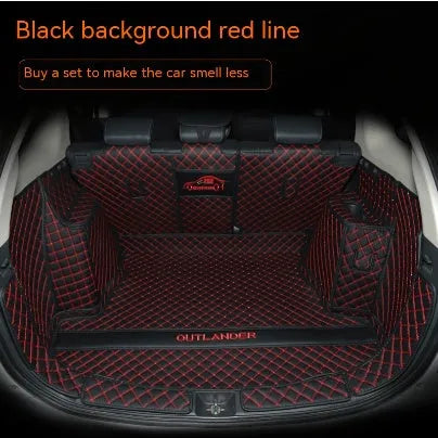Mitsubishi Outlander 3D boot liner with raised edges in a wine red colour.