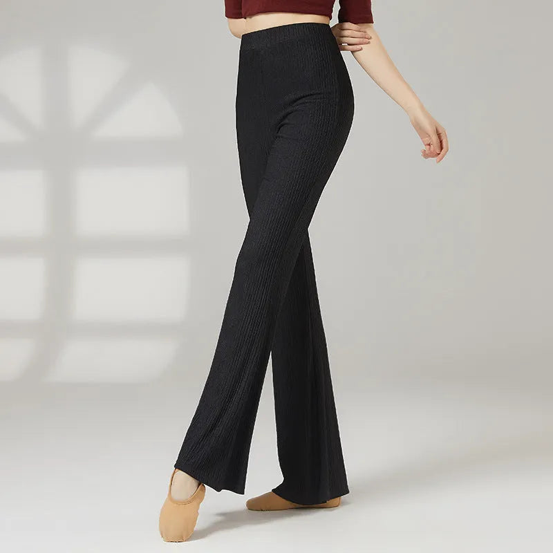 Women's solid colour dance practice trousers for classical ballet and contemporary dance training