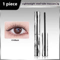 Steel tube waterproof mascara in black and brown with optional eyelash curler