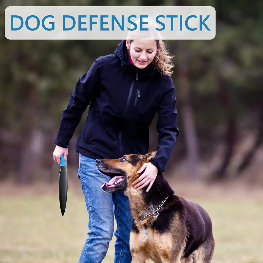 Blue handled nylon dog bite training stick on a white background, 35cm in length.