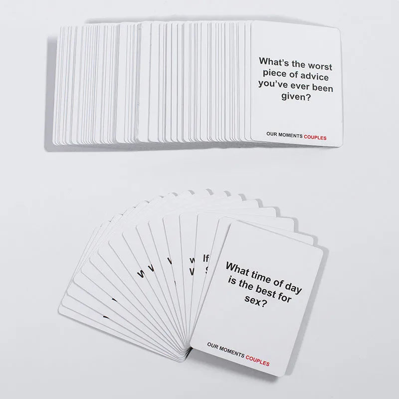 Black gift box containing Our Time Lovers Edition communication cards for couple relationships