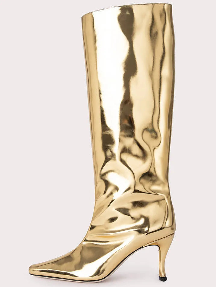Women's square toe ankle cowboy boots in various colours on a neutral background.