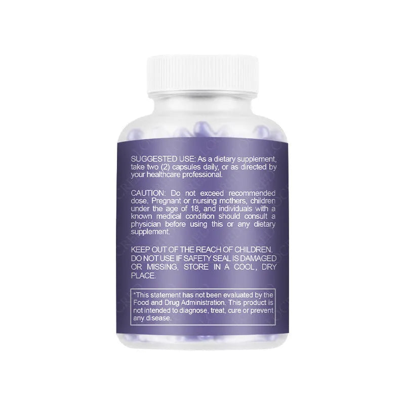 Bottle of 60 vaginal capsule supplements for adult women's intimate health