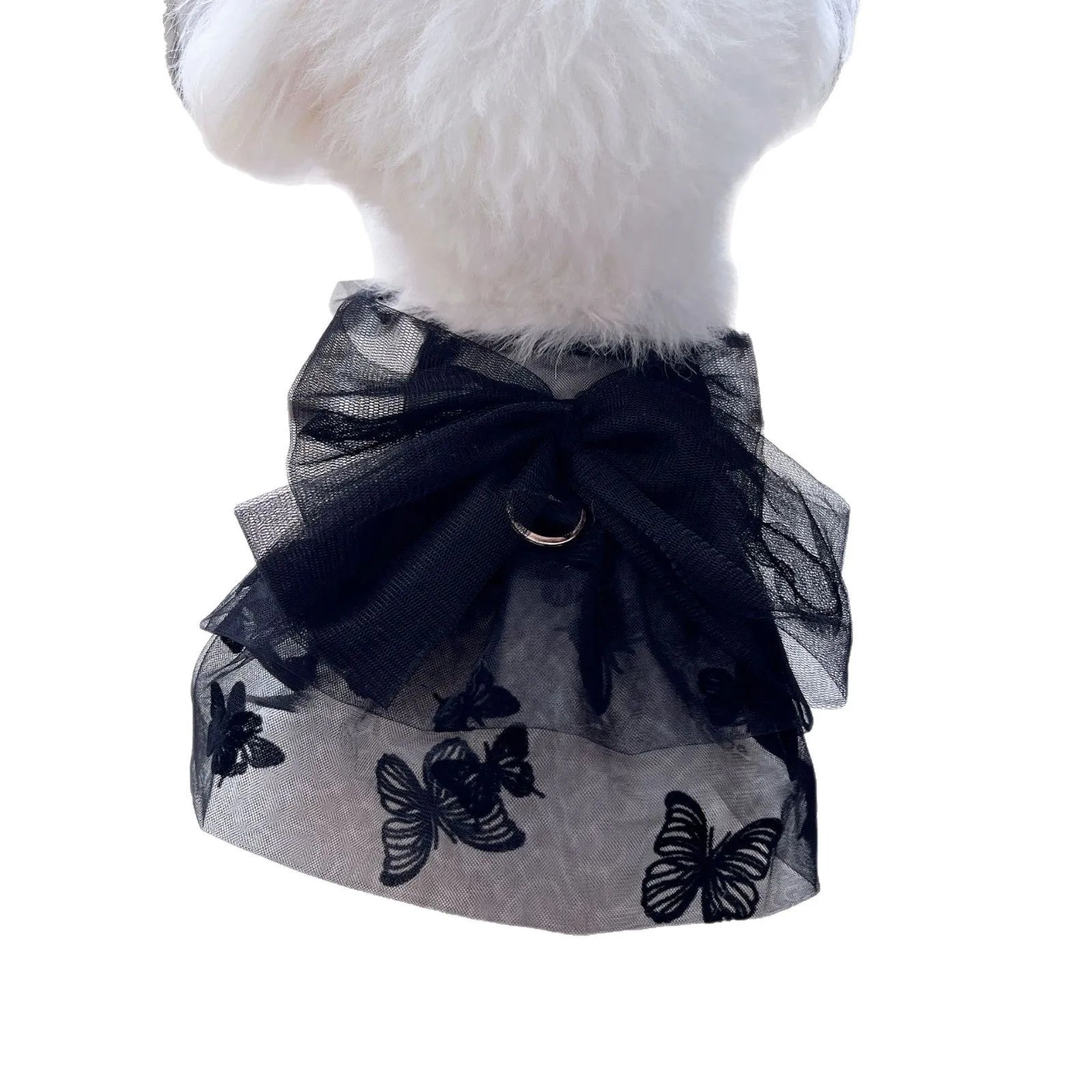 Black tulle princess skirt for small dog or cat with gauze material and five size options