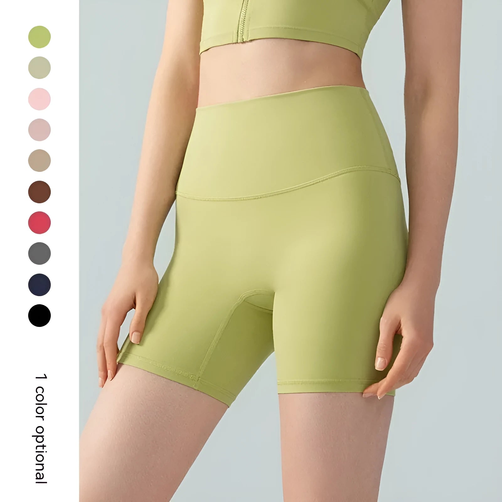 Women's Lycra yoga tight shorts in high waist design with anti-exposure construction for fitness and cycling