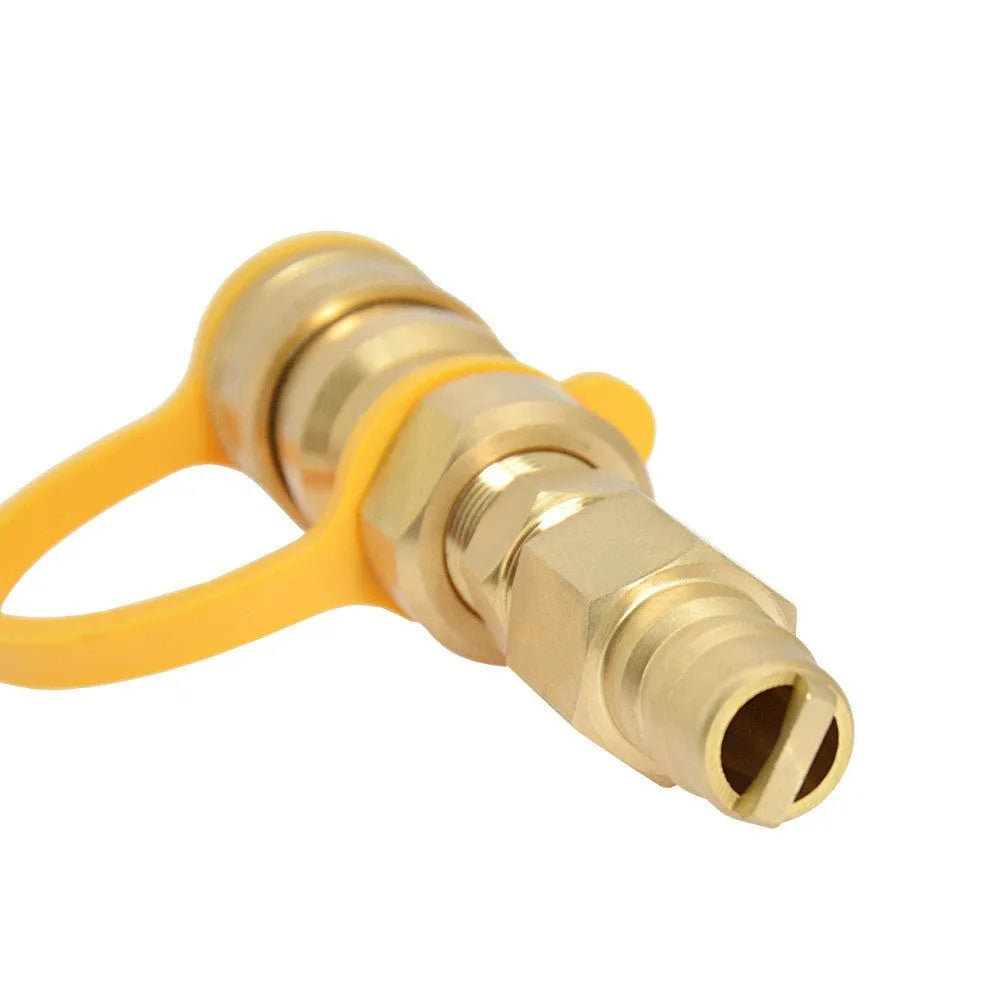 Gold brass gas propane conversion charging connector with 3/8 American standard thread fitting