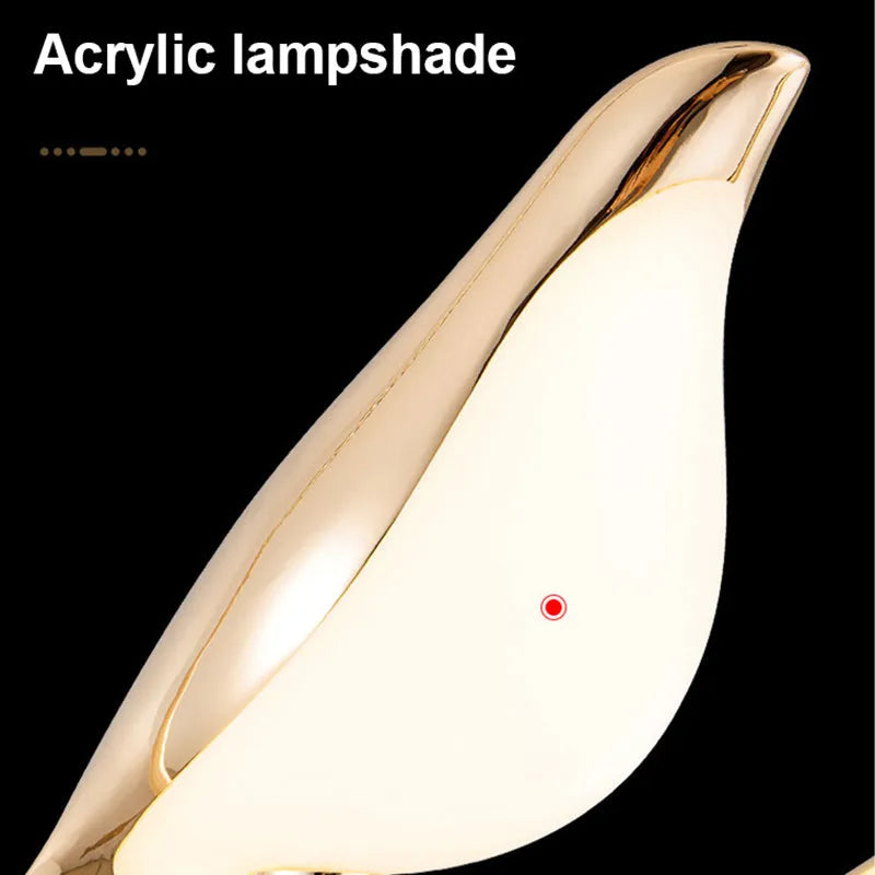 Modern minimalist magpie bird chandelier with zinc alloy and acrylic construction measuring 150cm height