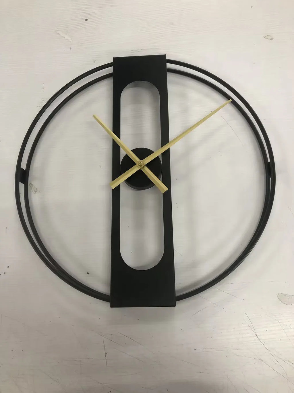 50cm round metal wall clock with silent movement in black or gold finish