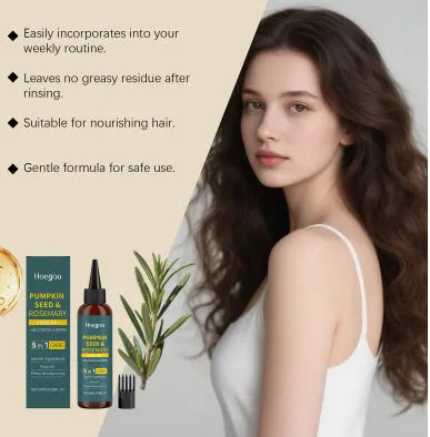 Rosemary essential oil 100ml bottle with pointed applicator nozzle and hair comb for scalp treatment