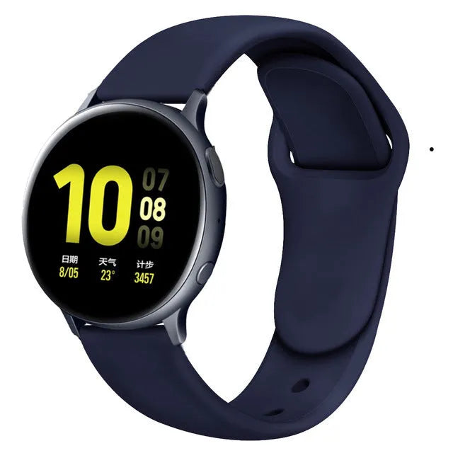 Samsung Galaxy Watch Active 2 sports strap with reverse buckle clasp in lilac silicone