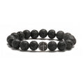 Volcanic brown agate geometric bead bracelet with stainless steel clasp