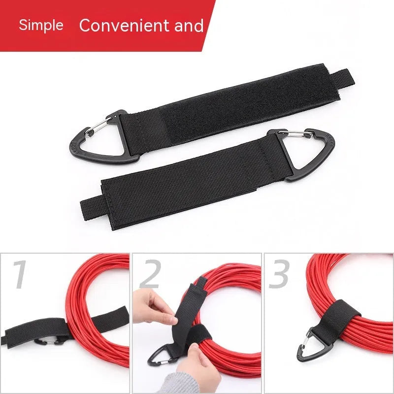 Black heavy strap climbing button carabiner gravity storage hook in three size options