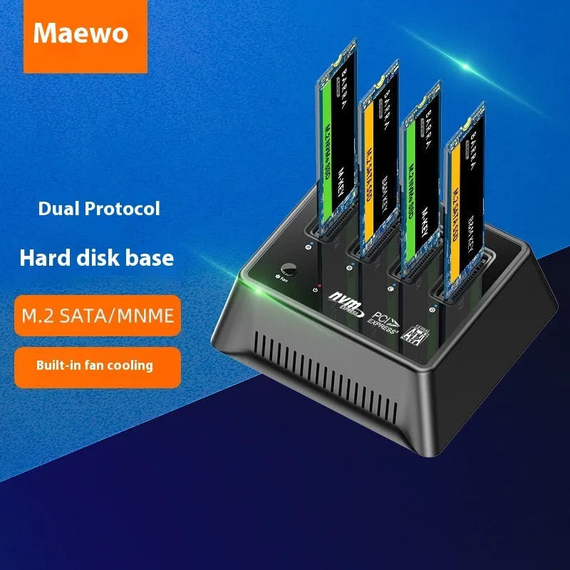 Aluminium alloy M2 SSD mounting base with dimensions 90x78x34mm for dual protocol solid-state drives